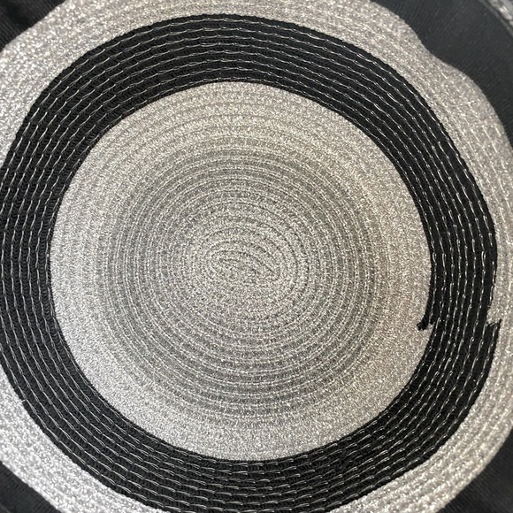 Shimmery Sparkly Gray and Black Wide Brim 100% Paper Hat. Sz OS main image 4